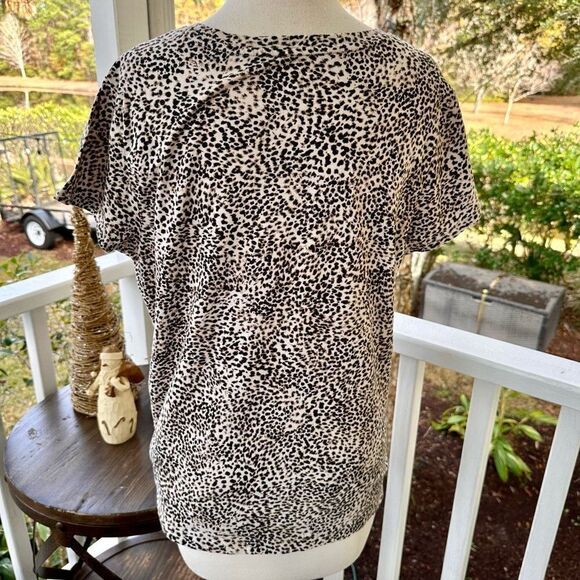 Athleta Organic Daily Cheetah Print Crew Neck Tee Shirt - Picture 3 of 7